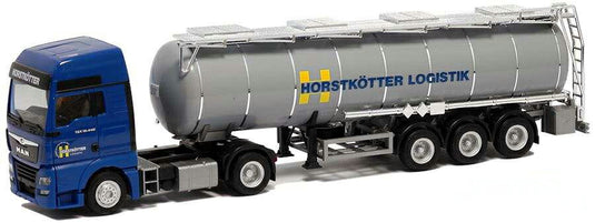 Herpa Hortskotter Logistik MAN TGX XXL Euro 6 Feldbinder 32cbm Chemiechromtanktrailer 940580 /Herpa  1/87 ミニチュア トラック 建設機械模型 工事車両