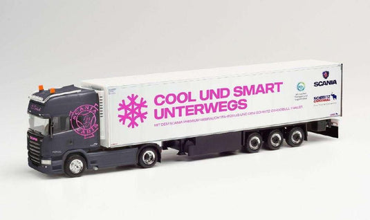 Herpa Trucker-Babe Christina Scheib Scania R 13 TL K?hlkoffer-Sattelzug 942881 /Herpa  1/87 ミニチュア トラック 建設機械模型 工事車両