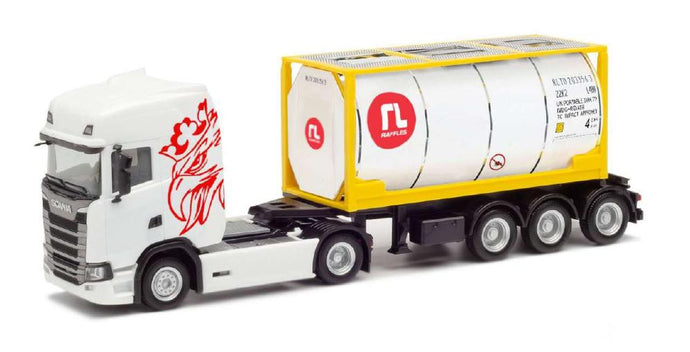 Herpa Raffles Lease Scania CS20HD 20ft bulk container 944168 /Herpa  1/87 ミニチュア トラック 建設機械模型 工事車両