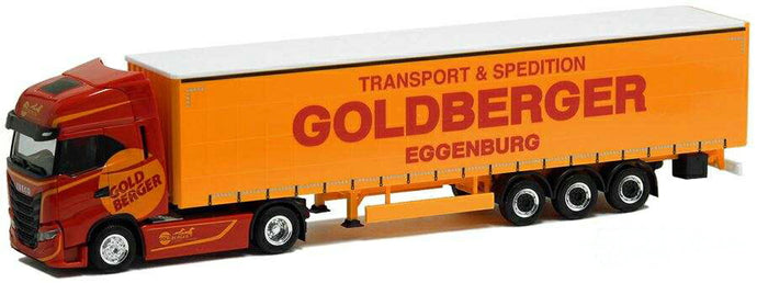 Herpa Goldberger Iveco S Way curtain tarpaulin セミトレーラー 945196 /Herpa  1/87 ミニチュア トラック 建設機械模型 工事車両