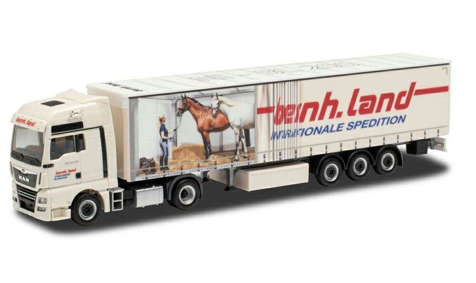Herpa Spedition Land MAN TGX XXL curtainside セミトレーラー 947770 /Herpa  1/87 ミニチュア トラック 建設機械模型 工事車両