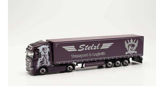 Herpa Stelzl Iveco S-Way curtainside セミトレーラー 949484 /Herpa  1/87 ミニチュア トラック 建設機械模型 工事車両