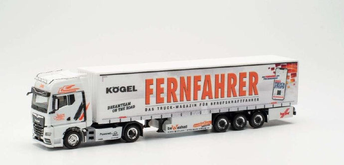 Herpa Fernfahrer/Justen MAN TGX GX curtainside セミトレーラー 949743 /Herpa  1/87 ミニチュア トラック 建設機械模型 工事車両