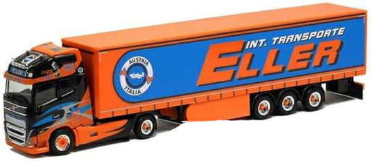 Herpa Eller Transporte Volvo FH 16 Gl. XL 2020 curtainside semitrialer 950602 /Herpa  1/87 ミニチュア トラック 建設機械模型 工事車両