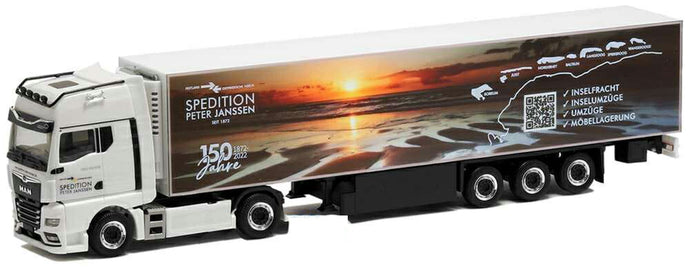 Herpa Spedition Janssen Norderney MAN TGX GX Individual reefer box セミトレーラー 950664 /Herpa  1/87 ミニチュア トラック 建設機械模型 工事車両