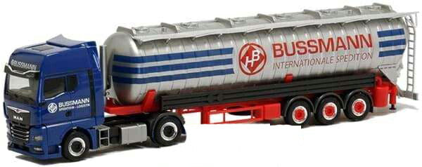 Herpa Bussmann MAN TGX GX ADR Suction Silo セミトレーラー 950688 /Herpa  1/87 ミニチュア トラック 建設機械模型 工事車両