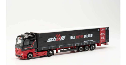 Herpa Walter Schmitt Mercedes Benz Actros Curtain Tarpaulin セミトレーラー 951500 /Herpa  1/87 ミニチュア トラック 建設機械模型 工事車両