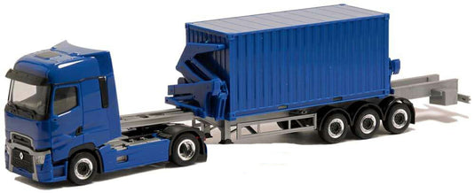 Herpa Renault T facelift Hammar Side Loader + 20ft Container blue BM000486 /Herpa  1/87 ミニチュア トラック 建設機械模型 工事車両