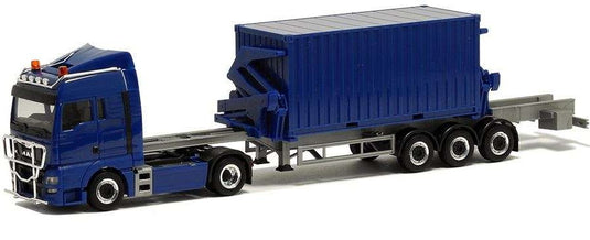 Herpa MAN TGX XLX Euro 6 Hammar side loader 20ft container blue BM945226 /Herpa  1/87 ミニチュア トラック 建設機械模型 工事車両