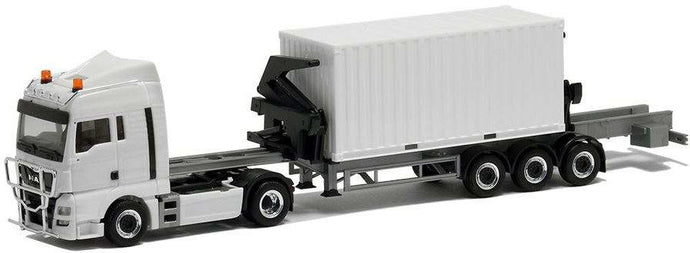 Herpa MAN TGX XLX Euro 6 Hammar side loader 20ft container white BM945233 /Herpa  1/87 ミニチュア トラック 建設機械模型 工事車両
