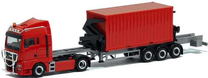 Herpa MAN TGX XLX Euro 6 Hammar Seitenlader 20ft Container BM945240 /Herpa  1/87 ミニチュア トラック 建設機械模型 工事車両