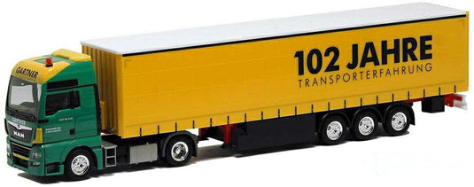 Herpa GARTNER 102 Jahre Transporterfahrung MAN TGX XXL Euro 6 Facelift curtainside セミトレーラー GAR10 /Herpa  1/87 ミニチュア トラック 建設機械模型 工事車両
