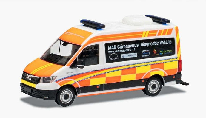 Herpa coronavirus diagnostic vehicle MAN TGE 3.160 ZY.HE094-4427 /Herpa  1/87 ミニチュア トラック 建設機械模型 工事車両
