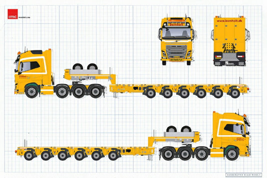 【予約】1-3月以降発売予定Bomholt Volvo FH04 Globetrotter XL 8x4 with Nooteboom MCO-PX 6 axle トレーラー /建設機械模型 工事車両 IMC 1/50 ミニカー