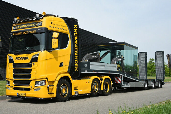 【予約】2021年4-6月以降発売予定Krommenhoek Scania S 6x2 with a 3軸 セミ底床トラック トレーラー /IMC  建設機械模型 工事車両 1/50 ミニチュア