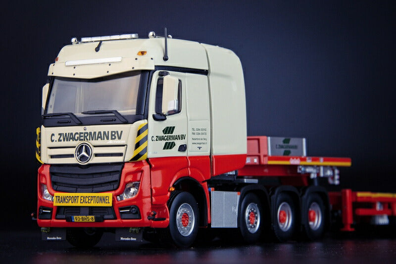 ギャラリービューアに画像をロードする, Zwagerman MercedesBenzメルセデスベンツアクトロス Bigspace 8x4 with Nooteboom MCO Semi Low Loader 8 axle トラック トレーラー /IMC 1/50 建設機械 模型ミニカー  はたらく車
