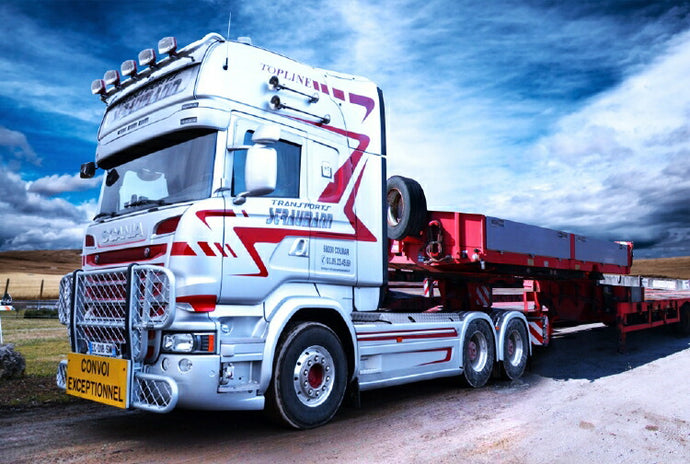 【予約】1-3月以降発売予定Straumann Scania R-Streamline Topline 6x4 with Nooteboom MCO-PX 6 axle トレーラー /建設機械模型 工事車両 IMC 1/50 ミニカー