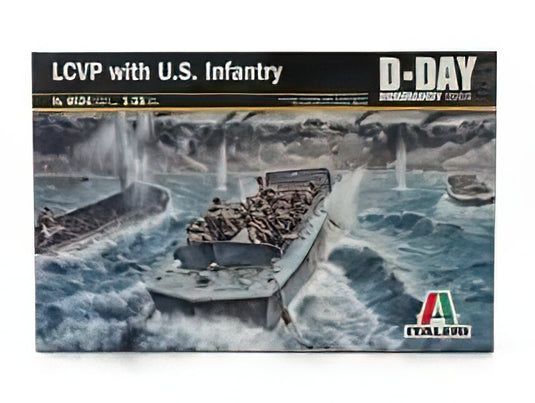 BOAT - LCVP LANDING CRAFT WITH USA INFANTRY MILITARY D-DAY NORMANDY 1944 - / ITALERI 1/35 プラモデル模型
