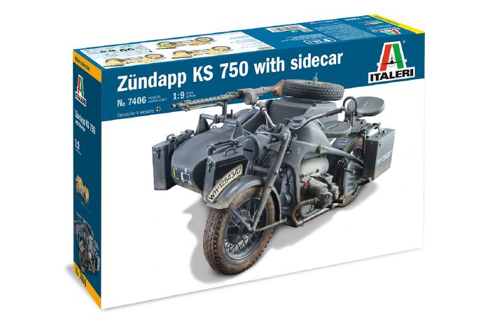 ギャラリービューアに画像をロードする, ZUNDAPP - KS750 WITH SIDECAR MILITARY 1941 プラモデル 模型/ITALERI  1/9
