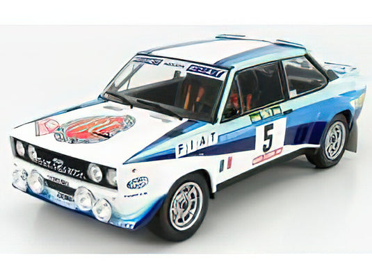 FIAT - 131 ABARTH TEAM FIAT WORKS (night version) N 5 WINNER RALLY PORTUGAL 1980 W.ROHRL - C.GEISTDORFER - WHITE BLUE /IXO  1/18 ミニカー