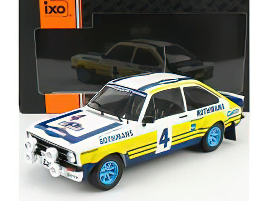 FORD ENGLAND - ESCORT RS MKII TEAM ROTHMANS N 4 RALLY ACROPOLIS 1979 H.MIKKOLA - A.HERTZ - WHITE YELLOW BLUE /IXO 1/18 ミニカー
