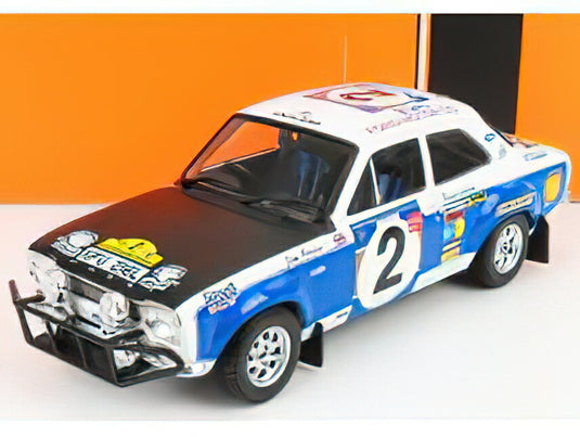 FORD ENGLAND - ESCORT MKI RS 1600 (night version) N 2 RALLY SAFARI 1973 R.CLARK - J.PORTE - WHITE BLUE BLACK /IXO 1/18 ミニカー