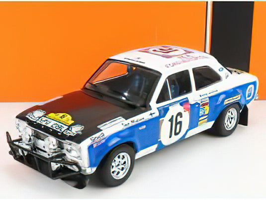 FORD ENGLAND - ESCORT MKI RS 1600 (night version) N 16 RALLY SAFARI 1973 T.MAKINEN - H.LIDDON - WHITE BLUE BLACK /IXO 1/18 ミニカー