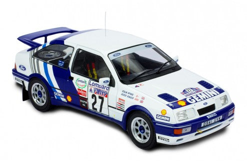 FORD ENGLAND - SIERRA RS COSWORTH N 27 RALLY RAC LOMBARD 1989 C.McRAE - D.RINGER - WHITE BLUE  /IXO 1/18 ミニカー