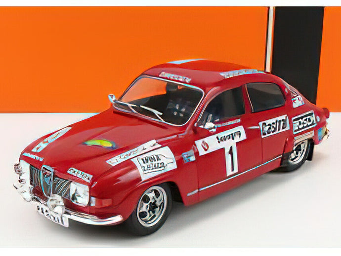 SAAB  96 V4 N 1 WINNER RALLY SWEDEN 1973 S.BLOMQUIST - A.HERTZ - RED /IXO 1/18 ミニカー