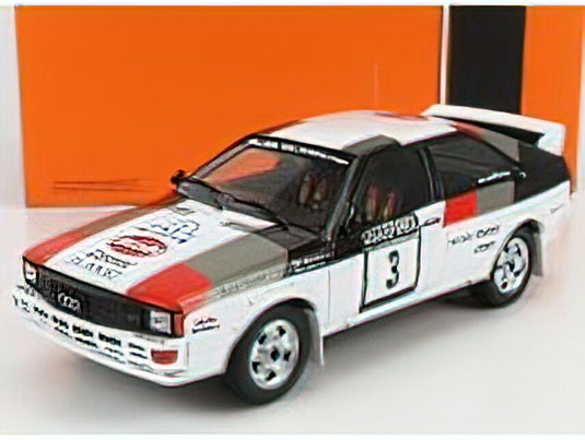 AUDI - QUATTRO N 3 RALLY 1000 LAKES 1982 H.MIKKOLA - A.HERTZ - WHITE GREY RED /IXOイクソ 1/18 ミニカー