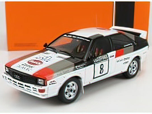 AUDI - QUATTRO N 8 RALLY 1000 LAKES 1982 M.MOUTON - F.PONS - WHITE GREY RED /IXOイクソ 1/18 ミニカー
