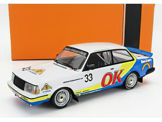 VOLVO - 240 TURBO TEAM BECKERS N 33 ZOLDER ETCC 1985 P.G.ANDERSSON - G.PETERSSON - M.LINDEN - WHITE YELLOW BLUE /IXO 1/18 ミニカー