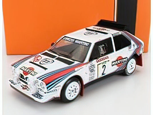 LANCIA - DELTA S4 MARTINI (night version) N 2 RALLY SANREMO 1986 M.ALEN - I.KIVIMAKI - WHITE BLUE RED /IXOイクソ 1/18 ミニカー