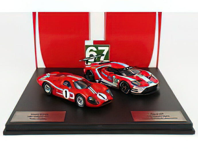 FORD USA - SET 2X GT FORD ECOBOOST 3.5L TURBO V6 TEAM FORD CHIP GANASSI UK N 67 4th LMGTE PRO CLASS 24h LE MANS 2019 /IXO 1/43 ミニカー