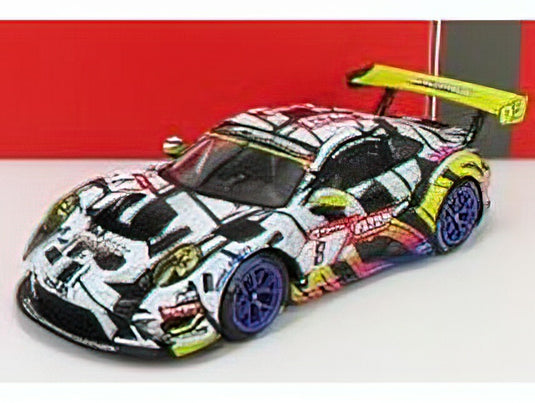 PORSCHEポルシェ - 911 991-2 GT3 R TEAM IRON FORCE N 8 24h NURBURGRING 2019 J.E.SLOOTEN - L.LUHR - A.DE LEENER - S.JANS - WHITE YELLOW PURPLE /IXOイクソ 1/18 ミニカー
