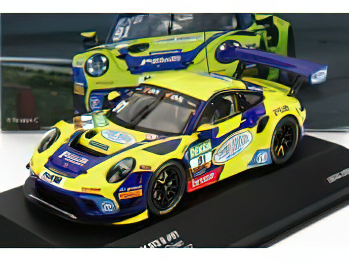 PORSCHE - 911 992 GT3 R TEAM JOOS SPORTWAGENTECHNIK N 91 ADAC GT MASTERS 2022 A.GUVEN - C.ENGELHART - BLUE YELLOW /IXO 1/43 ミニカー