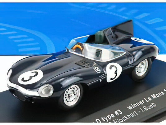 JAGUAR - D-TYPE TEAM ECURIE ECOSSE N 3 WINNER 24h LE MANS 1957 R.FLOCKHART - I.BUEB - BLUE MET /IXO 1/43 ミニカー