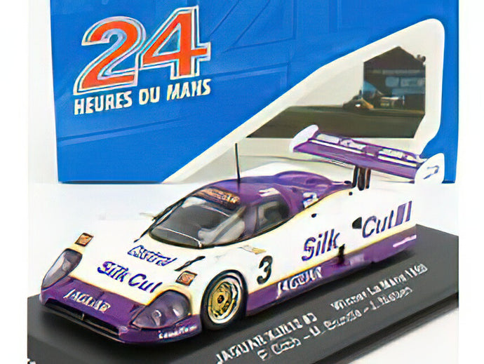 JAGUAR - XJR12 7.0L V12 TEAM SILK CUT JAGUAR T.W.RACING N 3 WINNER 24h LE MANS 1990 J.NIELSEN - P.COBB - E.SALAZAR - WHITE VIOLET /IXO 1/43 ミニカー