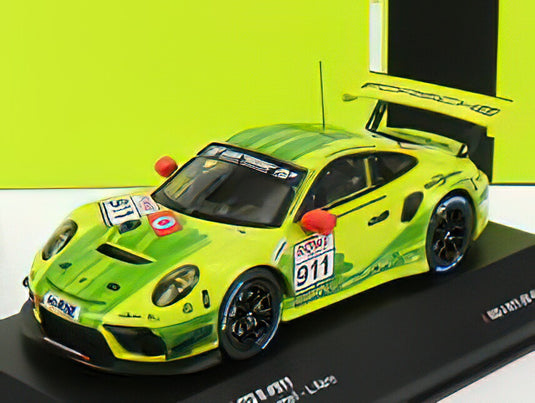 PORSCHE - 911 991-2 GT3 R TEAM MANTHEY RACING N 911 24h VLN NURBURGRING 2020 J.ANDLAUER - M.CAMPBELL - L.KERN - YELLOW GREEN /IXO 1/43 ミニカー