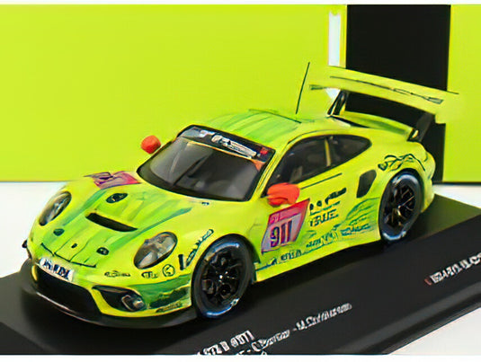 PORSCHE - 911 991-2 GT3 R TEAM MANTHEY RACING N 911 2nd 24h NURBURGRING 2019 E.BAMBER - M.CHRISTENSEN - K.ESTRE - L.VANTHOOR - YELLOW GREEN /IXO 1/43 ミニカー