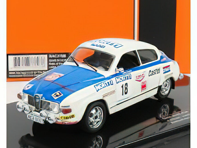 SAAB - 96 V4 N 18 RALLY 1000 LAKES 1976 J.VILKAS - J.SOINI - WHITE BLUE /IXO 1/43 ミニカー