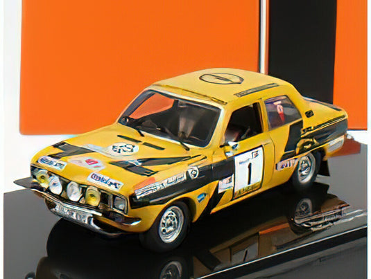 OPEL - ASCONA TEAM HANDLER N 1 RALLY PORTUGAL 1974 A.WARMBOLD - J.TODT - YELLOW BLACK /IXO 1/43 ミニカー