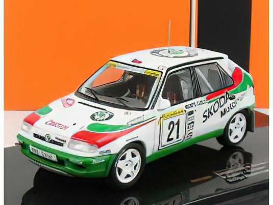 SKODA - FELICIA TEAM SKODA MOTORSPORT N 21 RALLY MONTECARLO 1997 P.SIBERA - P.GROSS - WHITE GREEN RED /IXO 1/43 ミニカー