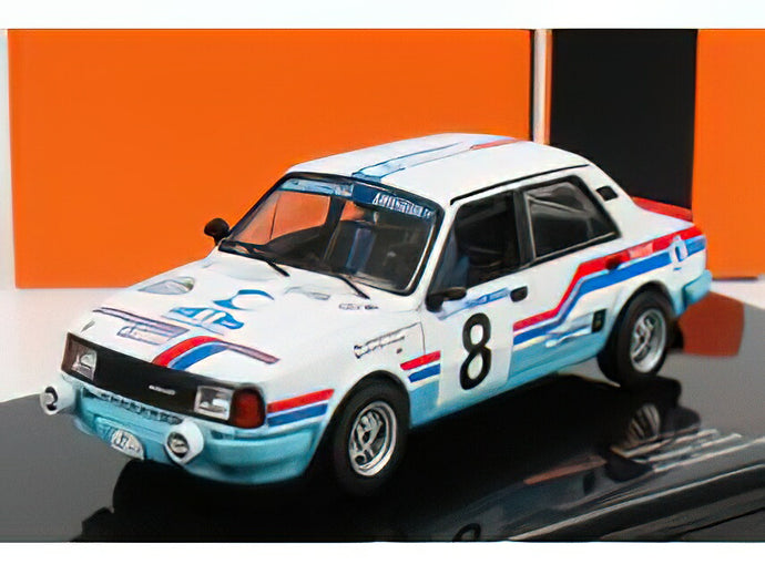 SKODA - 130L TEAM UAMK SKODA MLADA BOLESLAV N 8 RALLY BOHEMIA 1988 L.KRECEK - B.MOTL - WHITE LIGHT BLUE /IXO 1/43 ミニカー