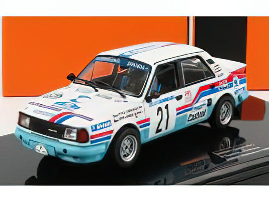 SKODA - 130LR N 21 RALLY BOHEMIA 1988 P.SIBERA - P.GROSS - WHITE LIGHT BLUE RED /IXO 1/43 ミニカー