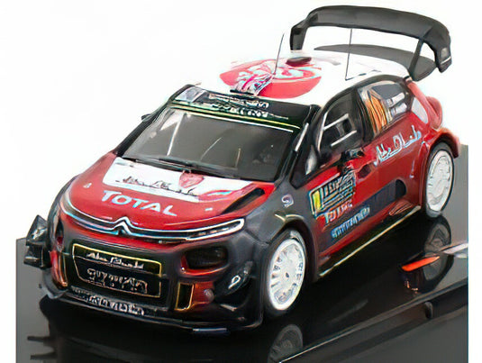 CITROEN - C3 WRC ABU DHABI N 10 RALLY MONTECARLO 2018 K.MEEKE - P.NAGLE - RED WHITE GREY /IXO 1/43 ミニカー