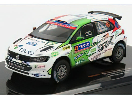 VOLKSWAGEN - POLO GTi R5 TEAM BAUHAUS N 47 RALLY FINLAND 2019 E.LINDHOLM - M.KORHONEN - WHITE RED GREEN /IXO 1/43 ミニカー