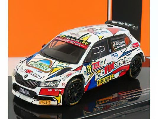 SKODA - FABIA RALLY2 EVO N 39 RALLY YPRES 2021 P.J.CRACCO - J.VERMEULEN - WHITE RED BLUE /IXO 1/43 ミニカー
