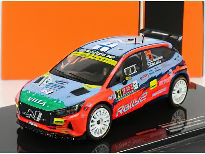 HYUNDAI - i20 N RALLY2 TEAM HYUNDAI MOTORSPORT N 21 WINNER WRC2 RALLY YPRES 2021 J.HUTTUNEN - M.LUKKA - LIGHT BLUE RED GREEN /IXO 1/43 ミニカー