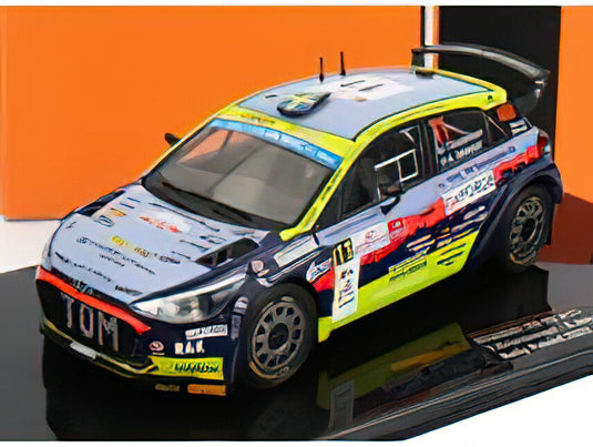 HYUNDAI - i20 R5 N 11 RALLY POLEN 2022 T.KRISTENSSON - A.JOHANSSON - LIGHT BLUE YELLOW RED BLACK /IXO 1/43 ミニカー